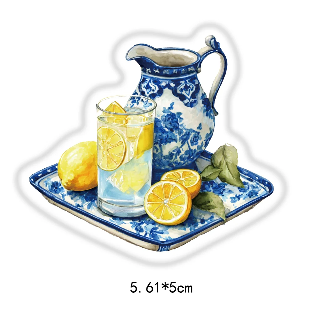 50pcs exquisite and fun lemon themed hand drawn DIY stickers for decorating phone cases, laptops, and guitars