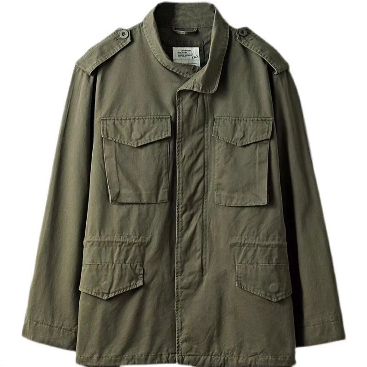 Men's Field Jacket Military Retro Tooling Style Multi Pocket Lapel Collar Zipper Casual Jacket Men New Autumn Winter