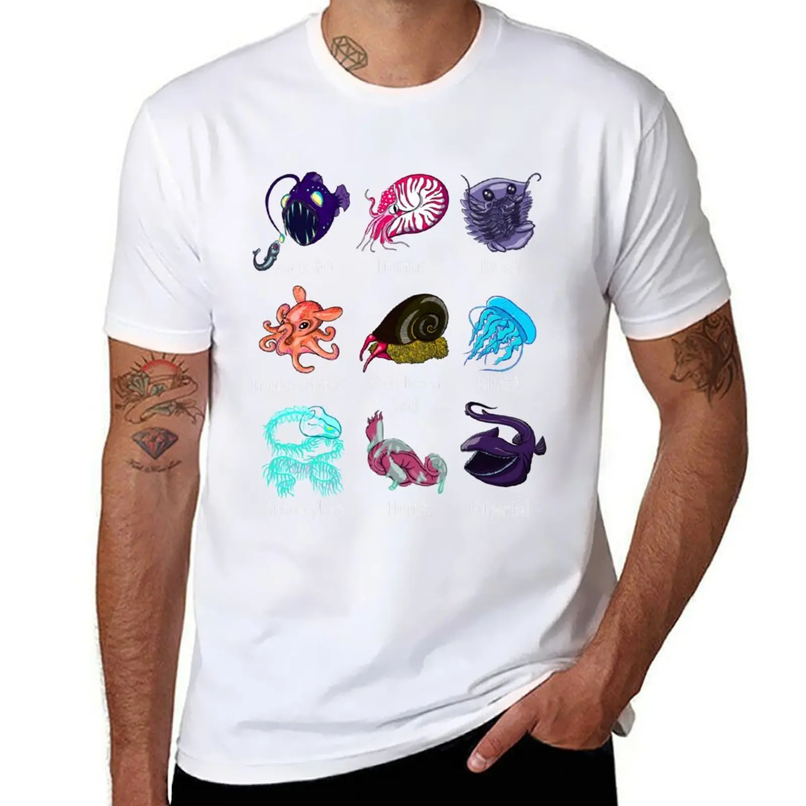 

Creatures of the Abyssal Plain Fish Grid T-Shirt t shirt men 100% cotton luxury brand cotton t shirts man 100% T-Shirt