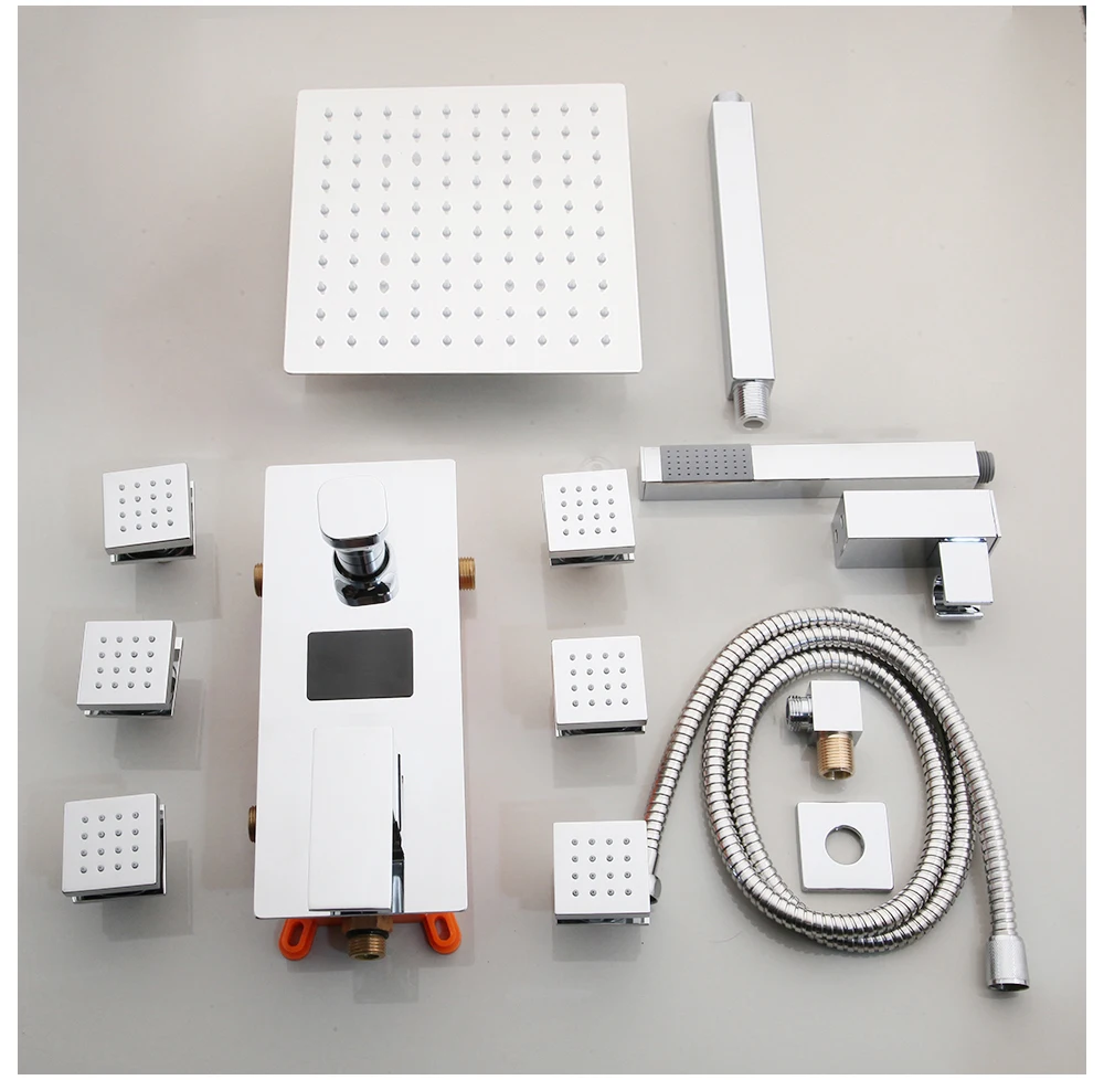 Imagem -05 - Kemaidi-conjunto de Torneira do Chuveiro do Banheiro Temperatura Multifuncional Sistema de Chuveiro com Display Digital Torneira Misturadora com Jatos de Massagem Corporal