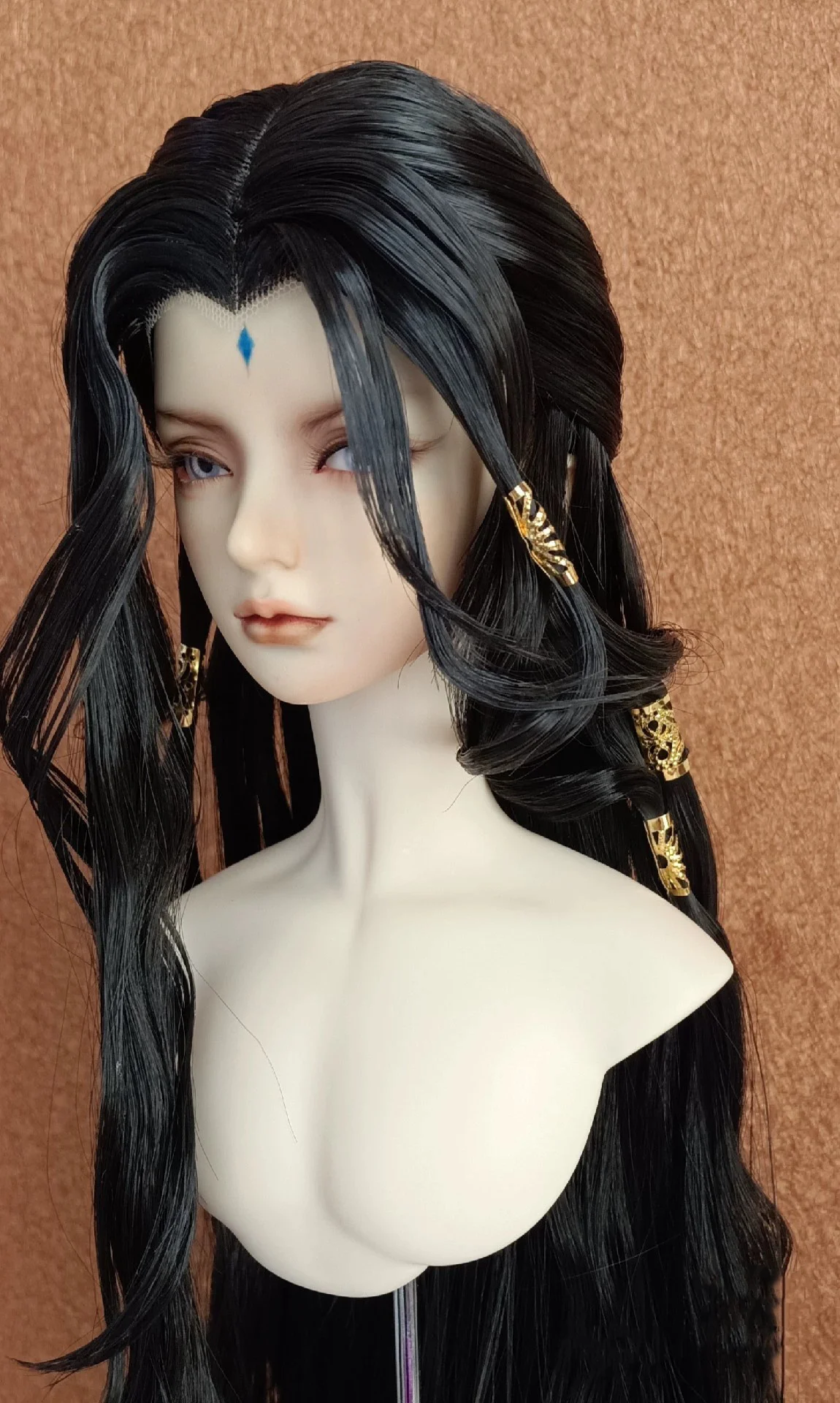 1/4 1/3 Scale Ancient Costume BJD Doll Wigs Hanfu Vintage Long Hair Samurai Wig For MSD SD13 SSDF Uncle Accessories A1827
