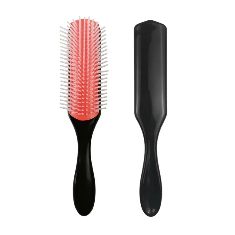 Hair Comb 9 & 5-Row Detangling Hair Brush Rat Tail Comb Styling Hairbrush Straight Curly Wet Hair Scalp Massage Brush Women