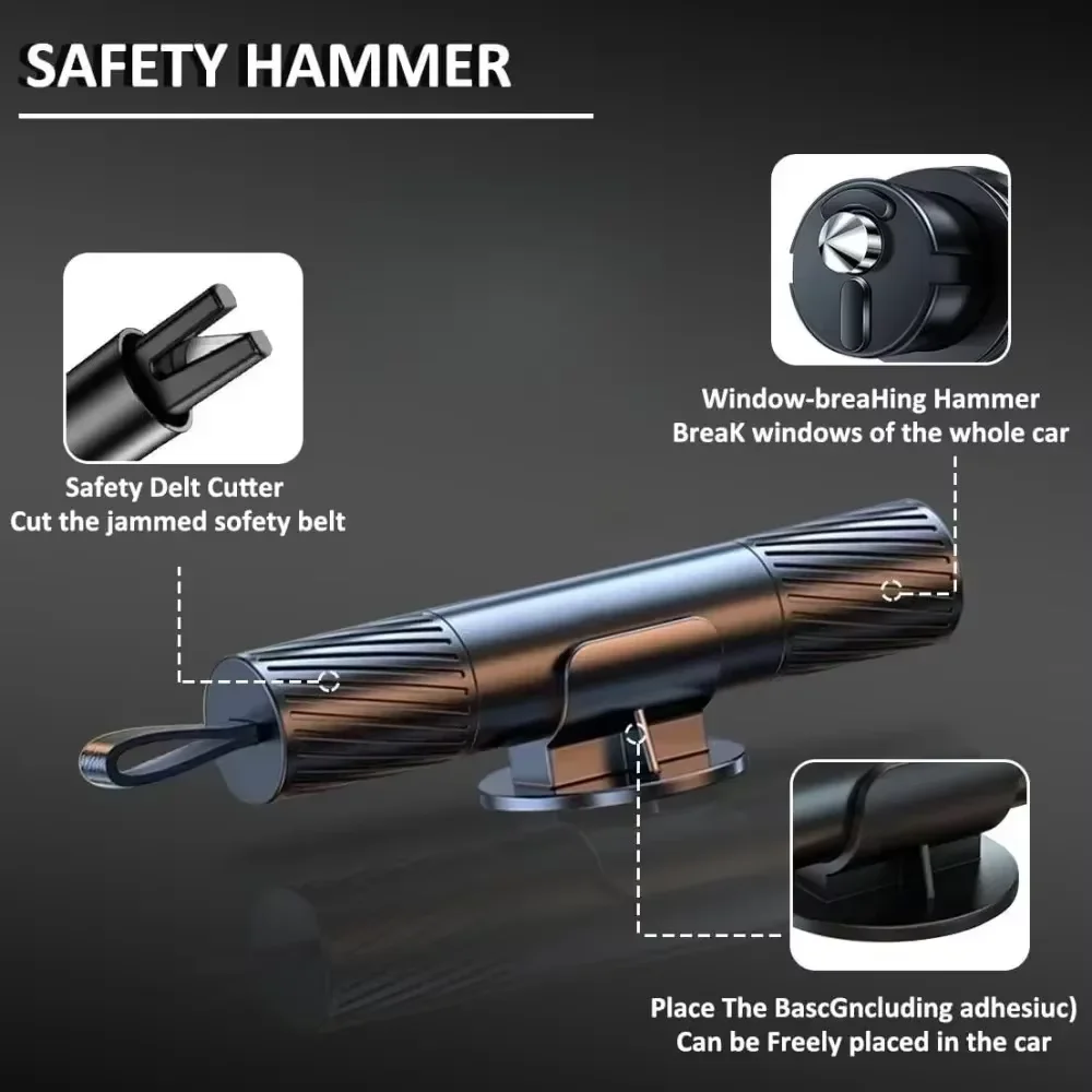 Car Window Glass Breaker Hammer Seatbelt Cutter Emergency Tungsten Steel Tip Tool for Auto Rescue Safe Hammer Break Hammer