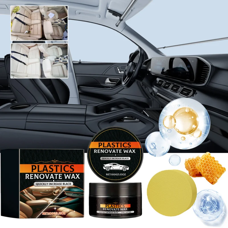 Car Leather Restorer 100g Car Interior Restorer Leather Couch Scratch Repair With Sponge Protective Leather Scratch Remover