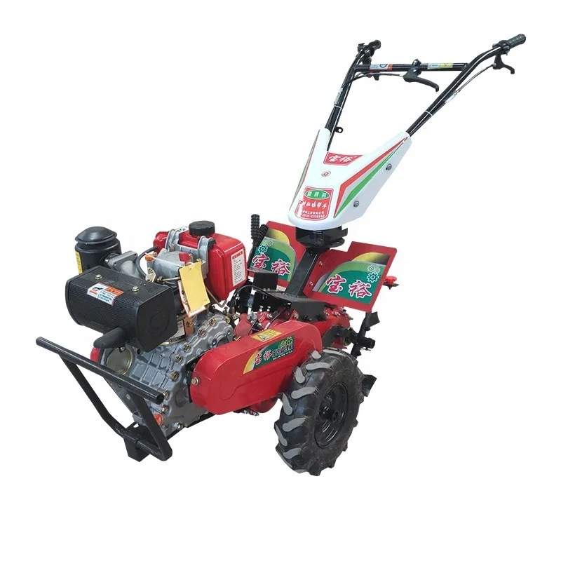 Farm 6Hp Diesel Two Wheel Walk Behind Cultivator Rotary Mini Power Tiller Walking