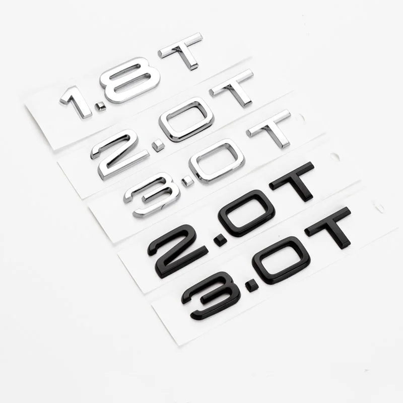 3d ABS Letters Car Styling Rear Trunk Badge Logo 1.8T 2.0T 3.0T Emblem For A3 A4 A5 A6 A7 A8 Q2 Q3 Q5 Q7 Q8 Car Accessories
