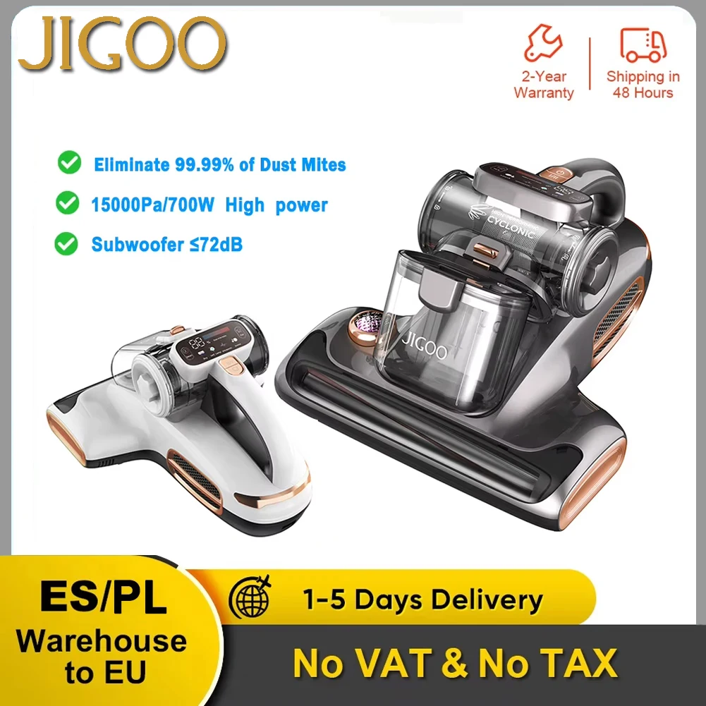 JIGOO T600 Bettmatratzen-Staubsauger 700W 15KPa Saugkraft EU-Doppelbecher-Design-99,99% Staubmilbenentfernung mit Aroma-Diffusionssystem