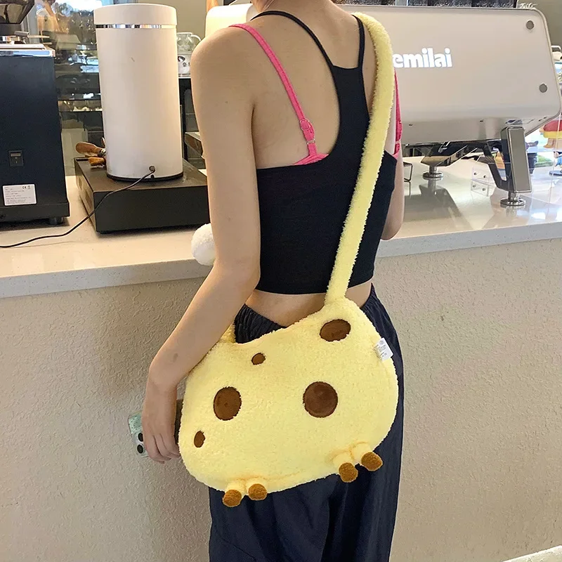 25cm Cartoon Giraffe Plush Bag Oblique Straddle Forest Series Backpack Animal Doll Soft Shoulder Bag for Girls Birthday Gift Toy