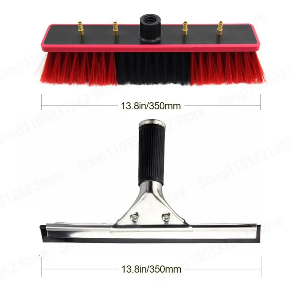 Telescopic Window Cleaning Brush Solar Panel Cleaning Brush Spray Water Flow Through Brush Tool Kit Set