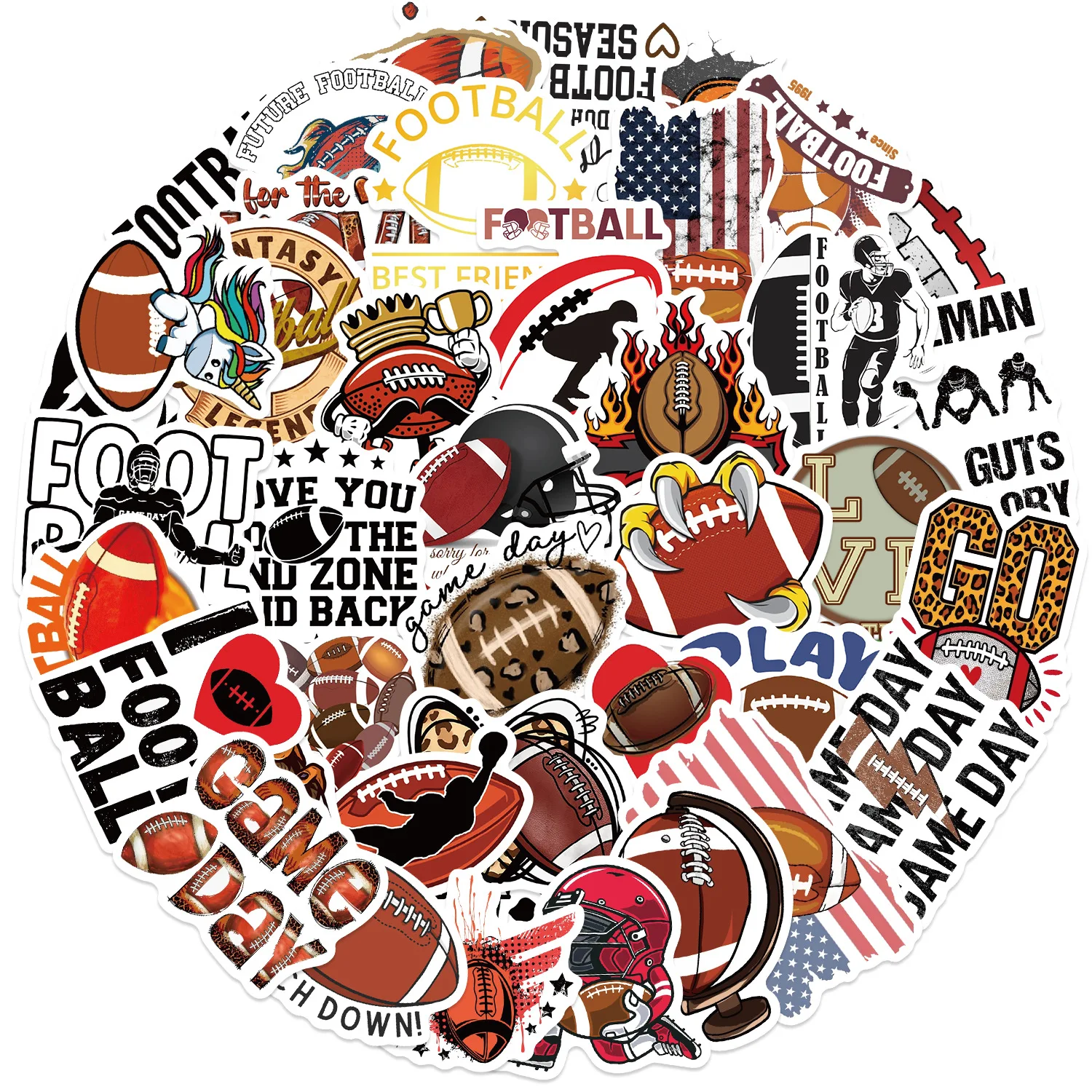 

10/50PCS Rugby Football Sports Graffiti Stickers Cartoon Cool Personality Decoration Motorcycle Helmet Water Cup Stationery Box
