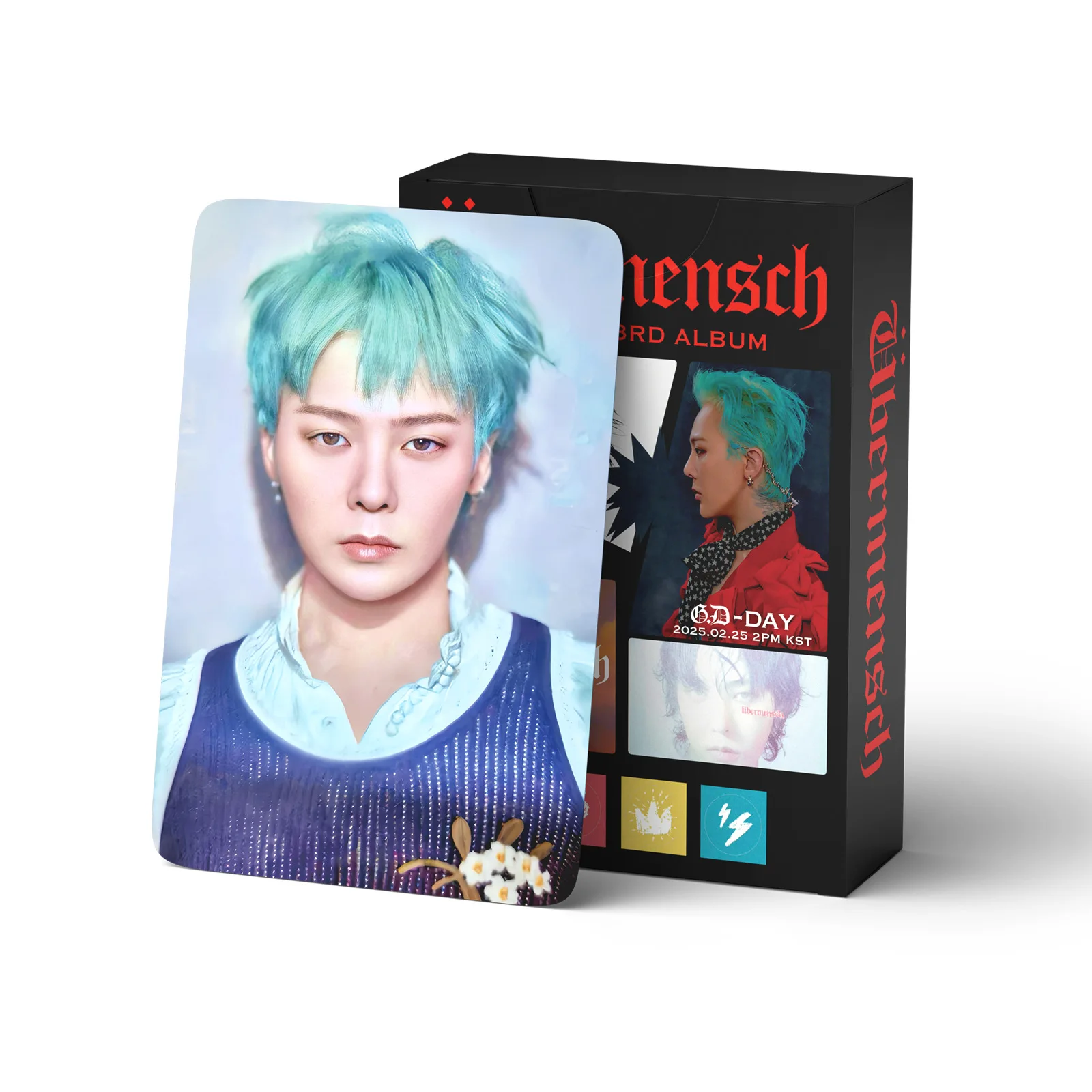 55 قطعة G-DRAGON GD UBERMENSCH على الوجهين بطاقة LOMO بطاقات الصور مجموعة صناديق K-POP تحصيل ألبوم Merch هدية