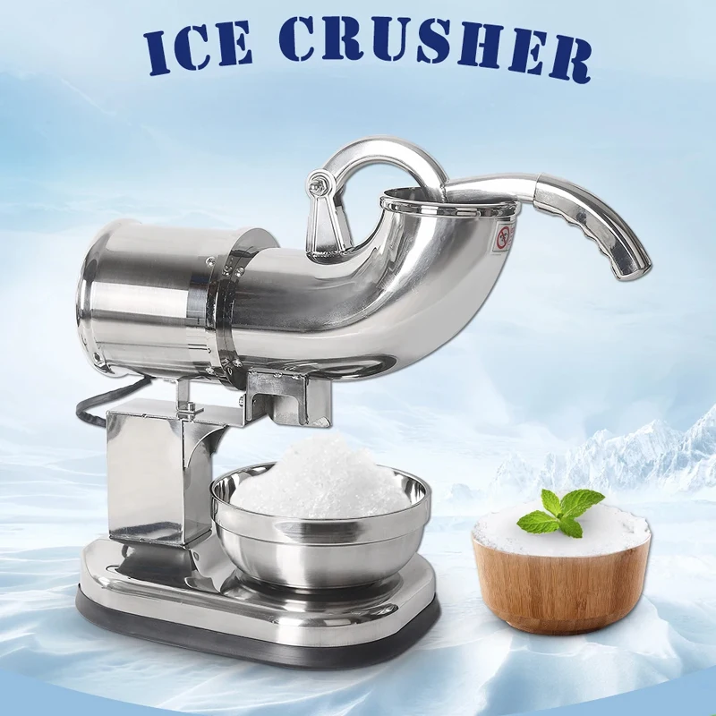 Elektrische Doppelklingen-Eisbrecher-Rasiermaschine, silberner Schneekegelbereiter für den privaten und gewerblichen Gebrauch, 440 lbs/h