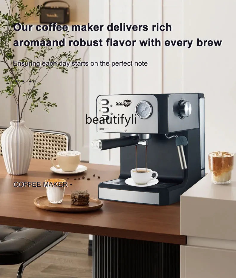 Household semi-automatic steam milk foam High pressure concentrated Coffee machine