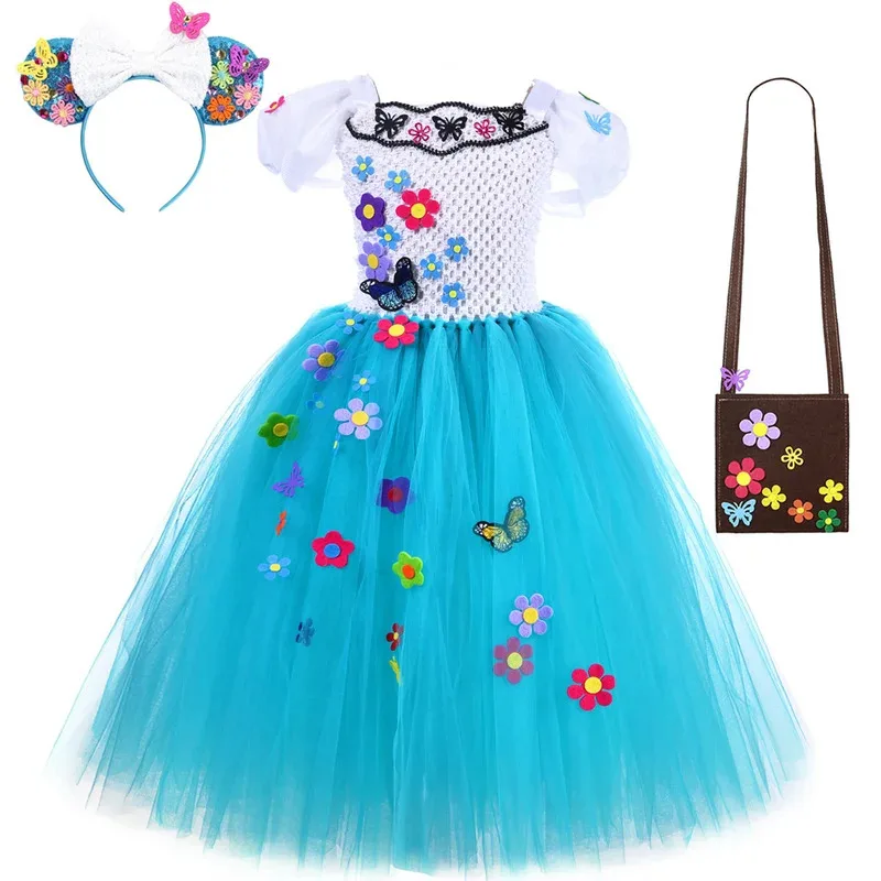 أزياء إنكانتو ميرابيل للفتيات فساتين الأميرة الجنية الطويلة المبطنة للأطفال في عيد الميلاد والهالوين توتو للحفلات