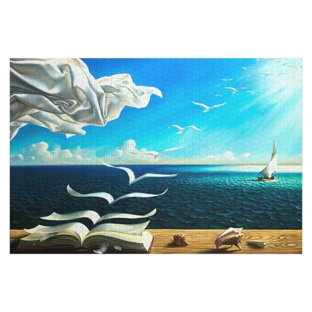 

Book to birds: Vintage Fantasy Surreal Print by Dali Jigsaw Puzzle Personalized Gift Married Baby Toy Puzzle