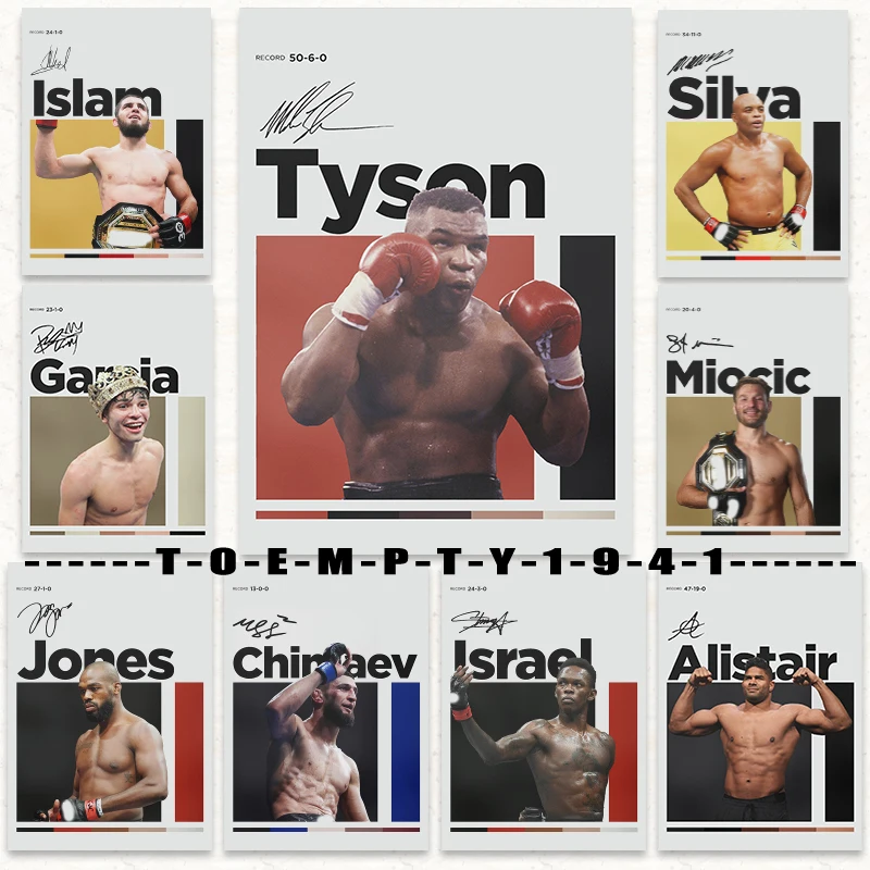 Famous Boxing Star Champion Poster Canvas Prints Boxing Legends Artwork Home Room Wall Decor Boys Room Icon Man Wall Decoration