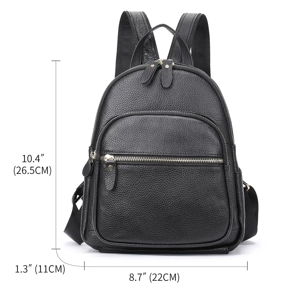 Woman Travel Bag BGenuine Leather Backpack Girls Female School Bag Soft Cowskin Lady Bagpack Double Shoulder Travel Backpack