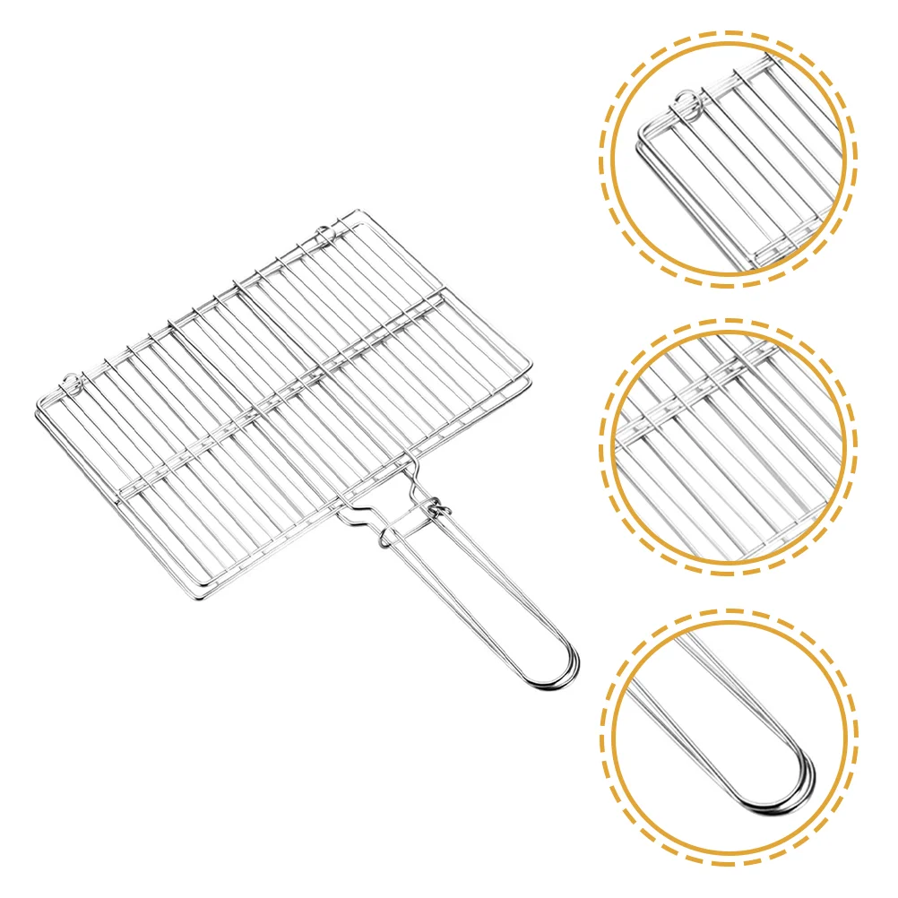 

Pan Grilled Fish Rack Roaster BBQ Tool Accessories Silver Man Hamper Basketball