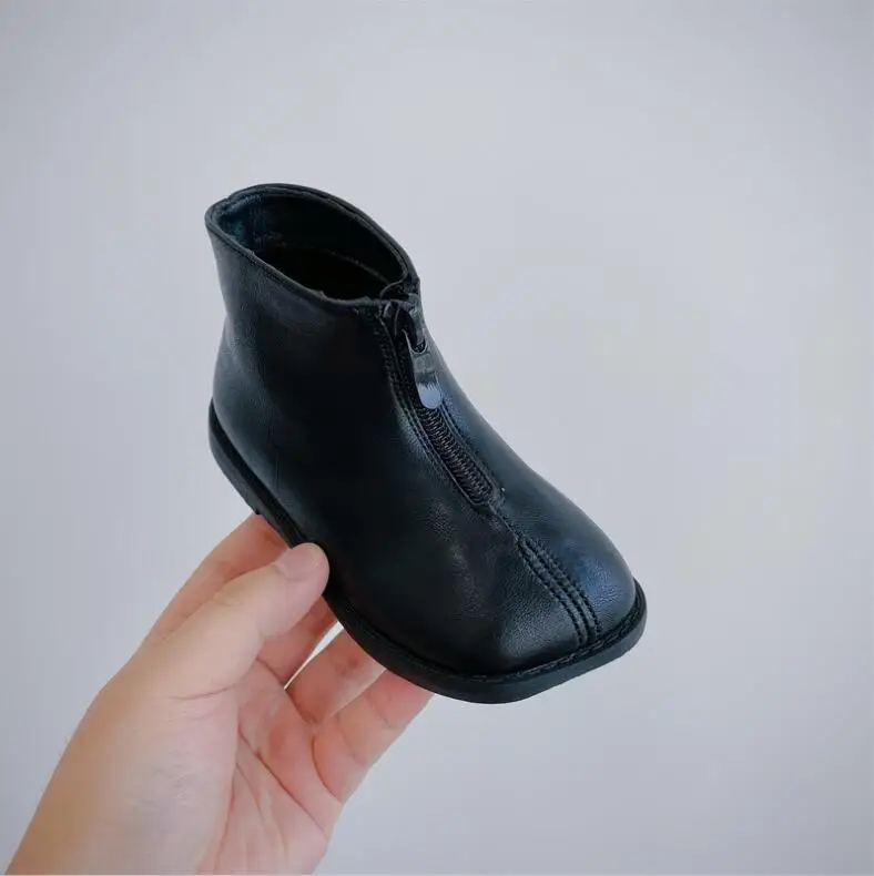 Bottes en Cuir group pour Fille, Chaussures Blanches à la Mode, Décontractées, à Talons Plats, de Rinçage, 21 à 36, pour Automne et Hiver