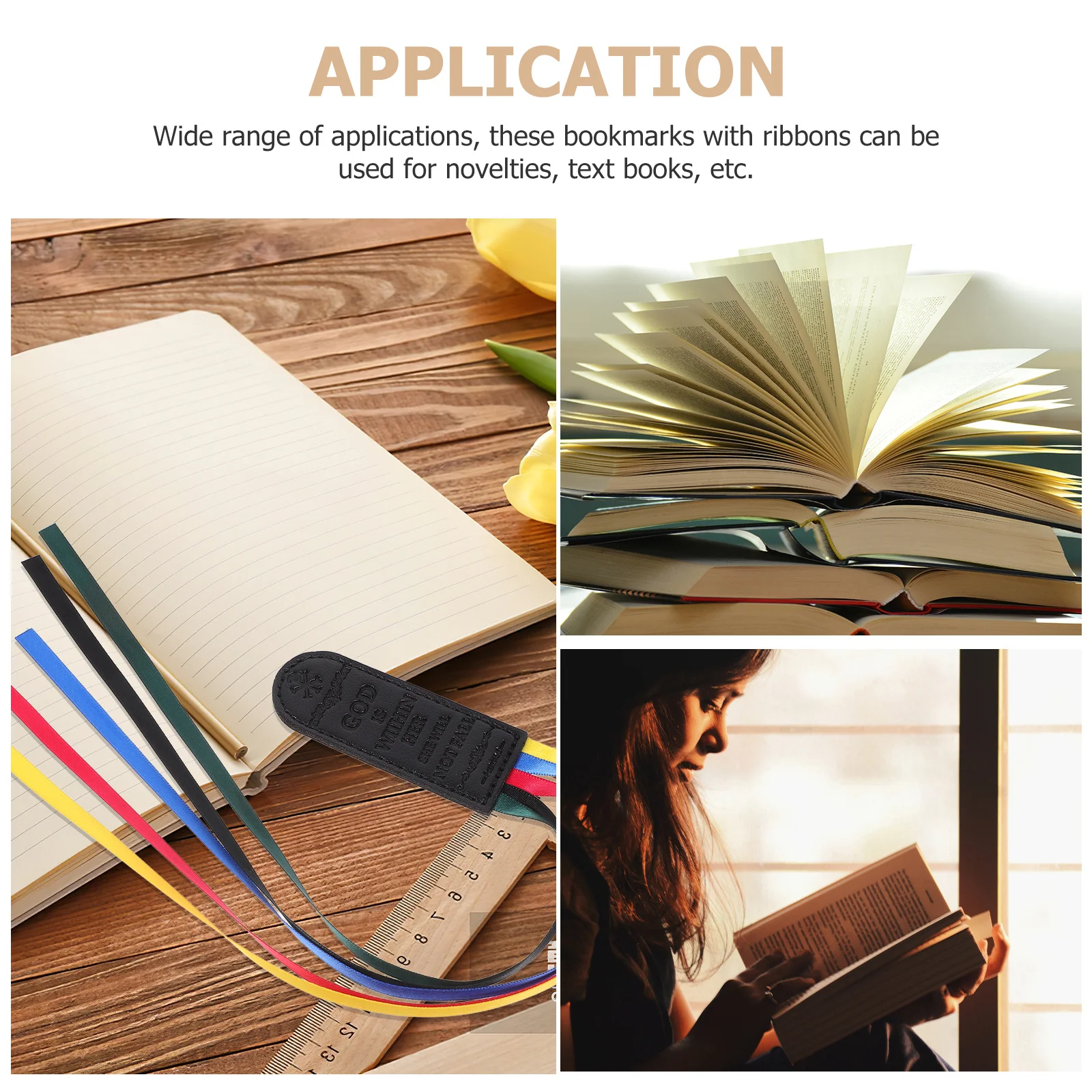 3Pcs Ribbon Book Markers Page Markers for Students Teachers Bible Reading Accessories Decorative Book Tabs