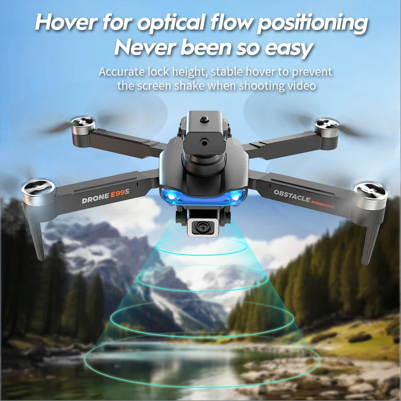 Dron profesional E99S motor sin escobillas 4K HD cámara WiFi FPV plegable con evitación de obstáculos quadcopter RC helicóptero juguete para regalo