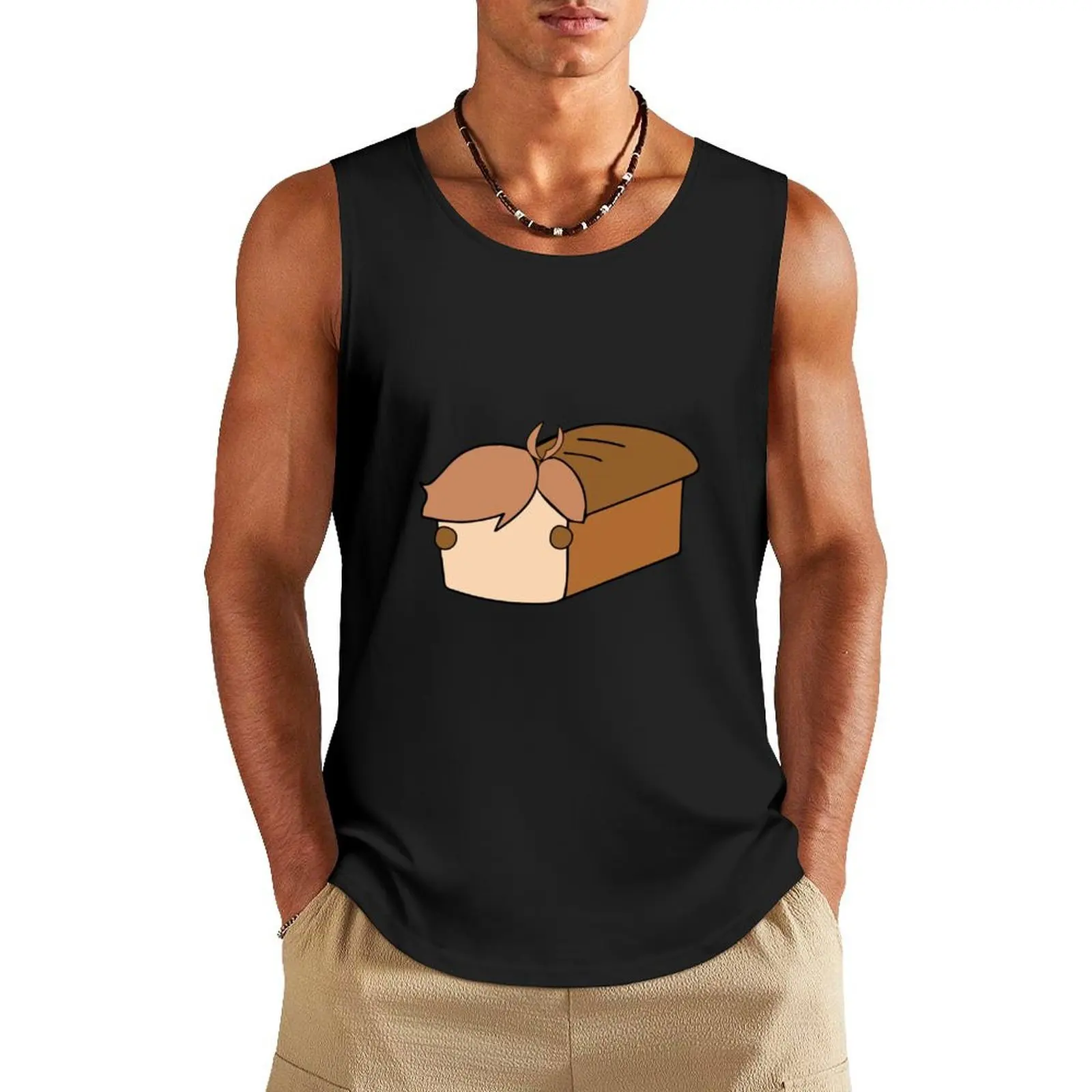 

Grain Bread Tank Top gym accessories man bodybuilding Fitness men clothing