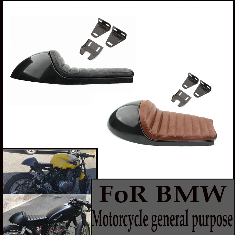 

For BMW Honda Suzuki Yamaha Kawasaki Modified Motorcycle Retro Cafe Racer Driver Seat w/ Cowl Cover