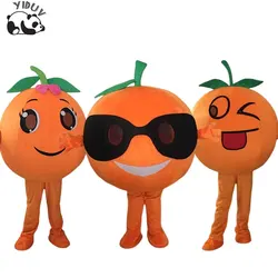 Orange Fruit Cartoon Mascot Costume Halloween Cosplay Dress up Cute Fruit Character Performance Set