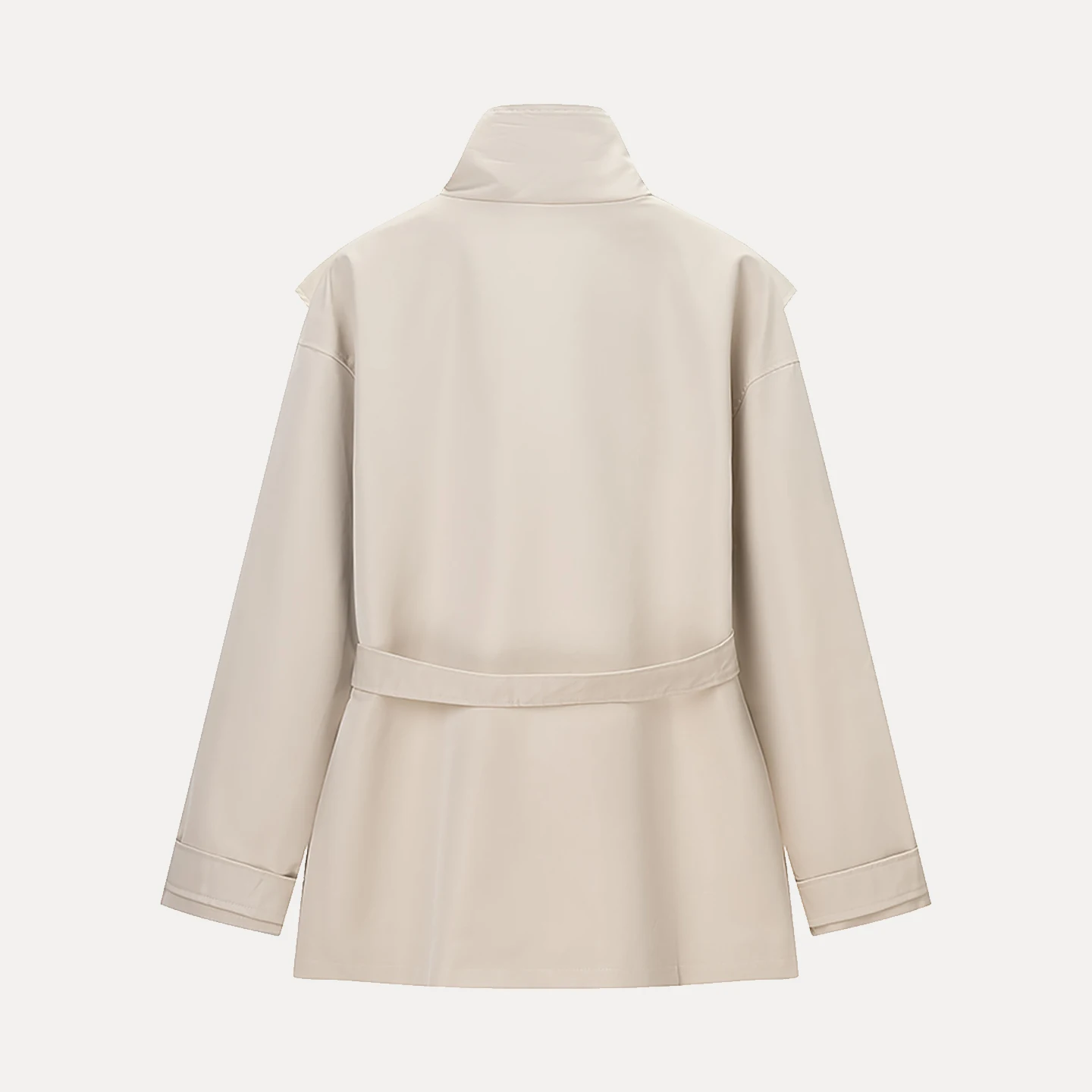 เสื้อโค้ทผู้หญิงสไตล์เรียบง่ายสำหรับฤดูใบไม้ร่วงปี 2025 เหมาะสำหรับใส่ทำงานหรือใส่ลำลอง  แบบตรงยาว  ป้องกันลม  สไตล์นักขี่มอเตอร์ไซค์