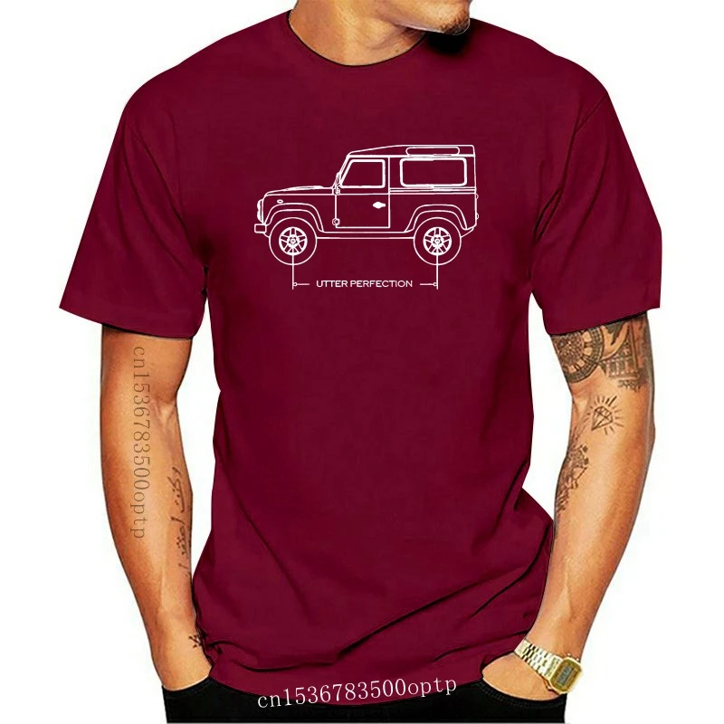 Fashion New  Summer Style 100% Cotton Land Car Rover 90 Utter Perfection Car Blueprint T-Shirt Gift Idea T Shirt Tee Shirt