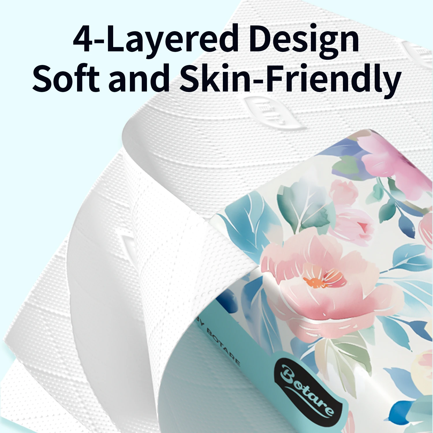 BOTARE Ultra Soft Facial Tissues, 10 Packs , 70 Tissues per pack， 4-Ply Tissue