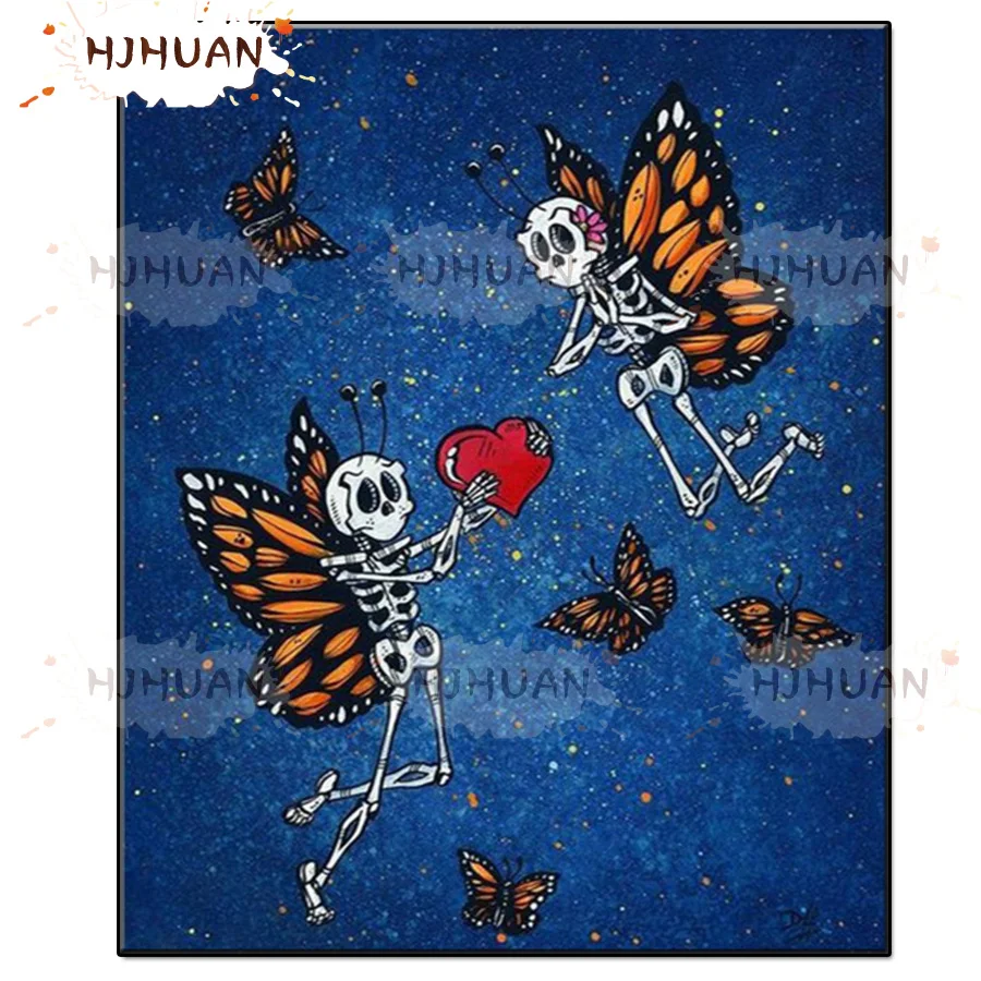 

Diy Skull, butterfly wings diamond painting cross stitch kit 5D diamond painting mosaic mosaic rhinestone embroidery home decor