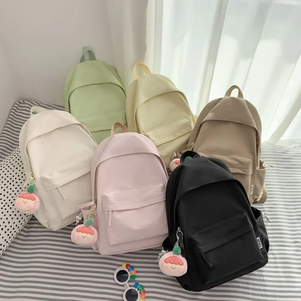 Backpack Casual Canvas Book Backpack Green Adjustable Strap Large Capacity Street Travel Bag Student School Bags Portable