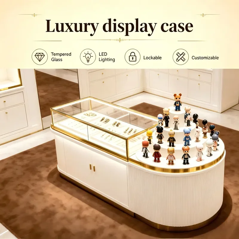 Glass Display Cabinet for Model Cars & Action Figures with LED Lighting Waterproof Design Customizable Logo