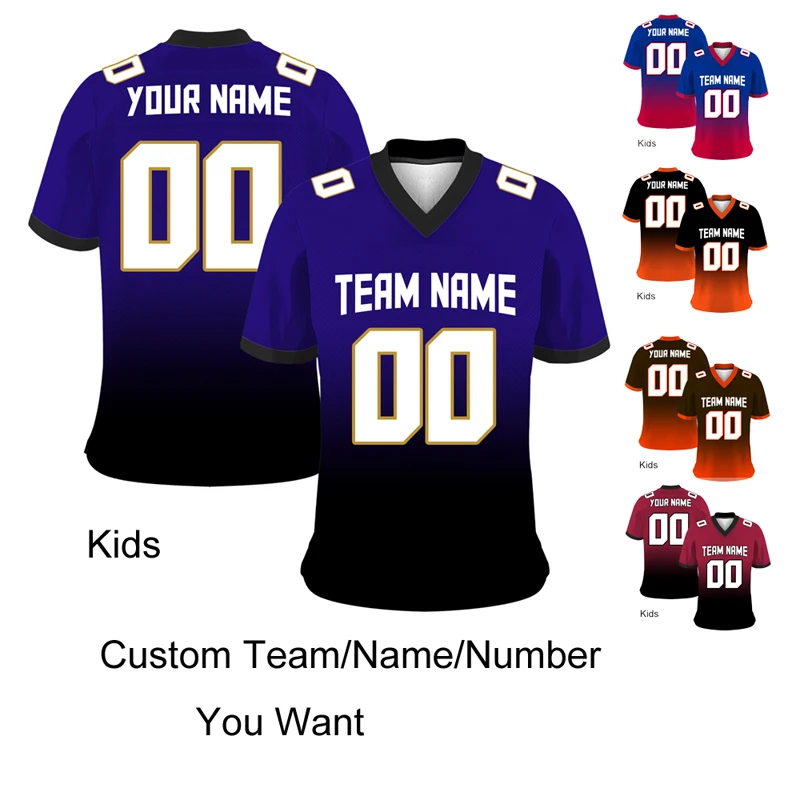 Kids Rugby Gaa Jersey Custom Team/Name T-shirt Boys/Girls Classic Urban American Soccer Jersey Blanks Child Retro Sports Shirts