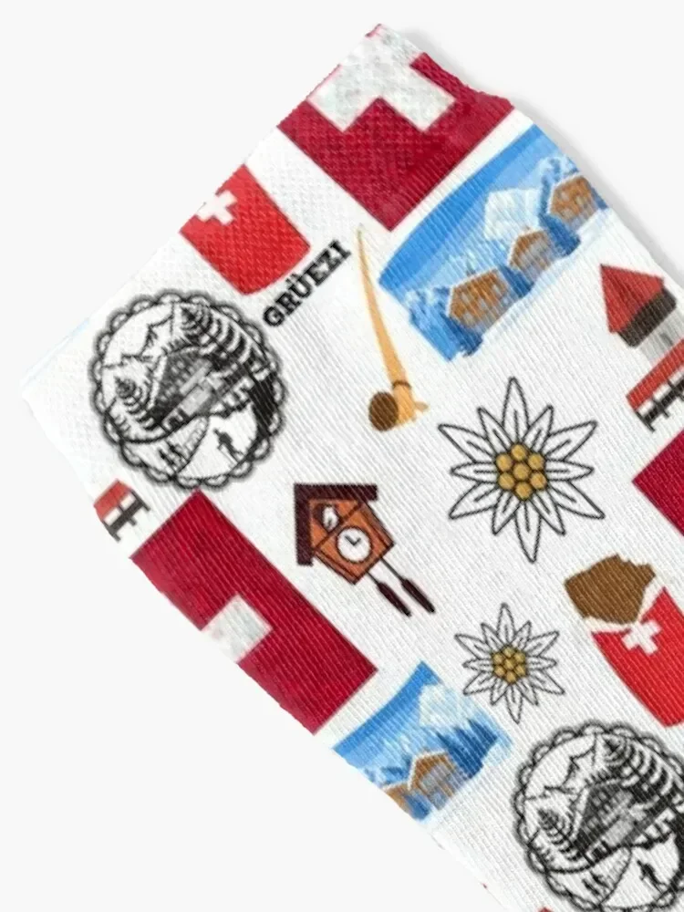 Switzerland Culture Icons - Swiss Souvenirs Combo Pack X9 Socks hockey heated anime moving stockings Designer Man Socks Women's