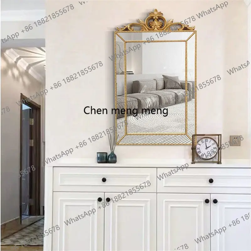 

French light luxury American bathroom mirror wall mounted sink bathroom mirror fireplace decorative mirror