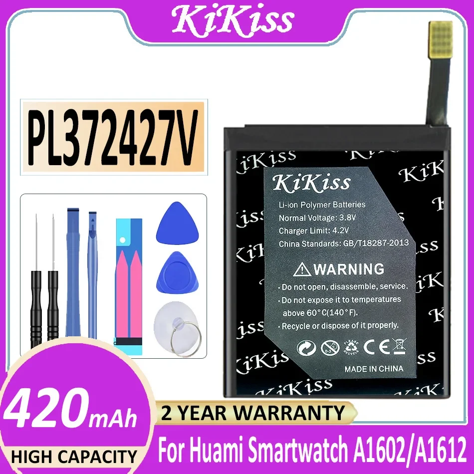 KiKiss Battery for Huami Amazfit Trex T-rex Pro Verge Lite Res Sport 2/Stratos II 2 A1609/Ares Bip GTR/A1928/A1602 Batterij