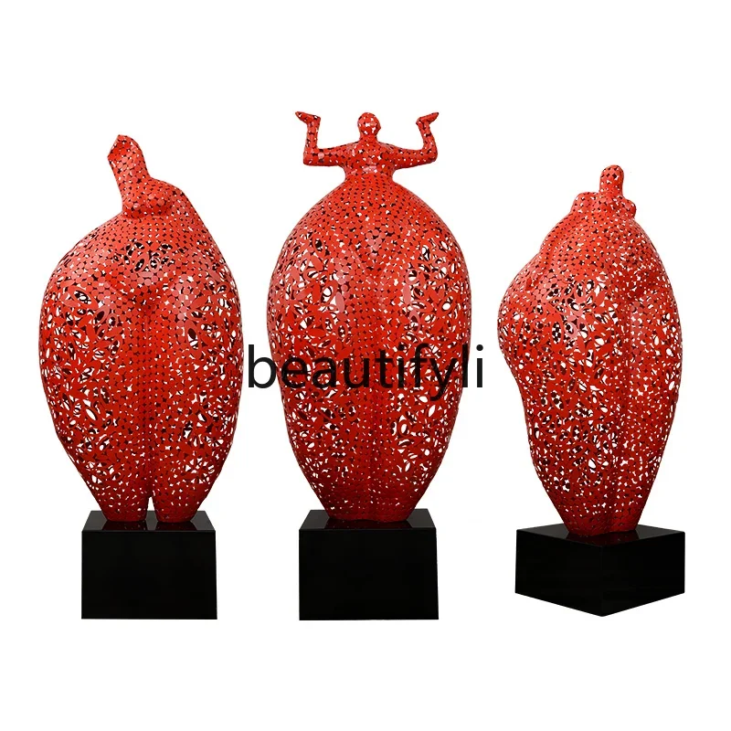 

Metal Sculpture Abstract Body Art Decoration Clubhouse Foyer Large Floor Figure Ornament