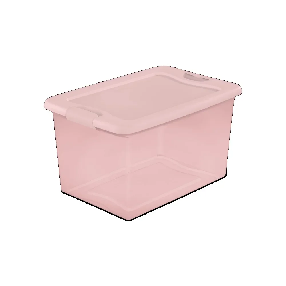 Imagem -04 - Esterilite 64 Qt. Caixa de Trava de Plástico Blush Pink Tint Conjunto de 6