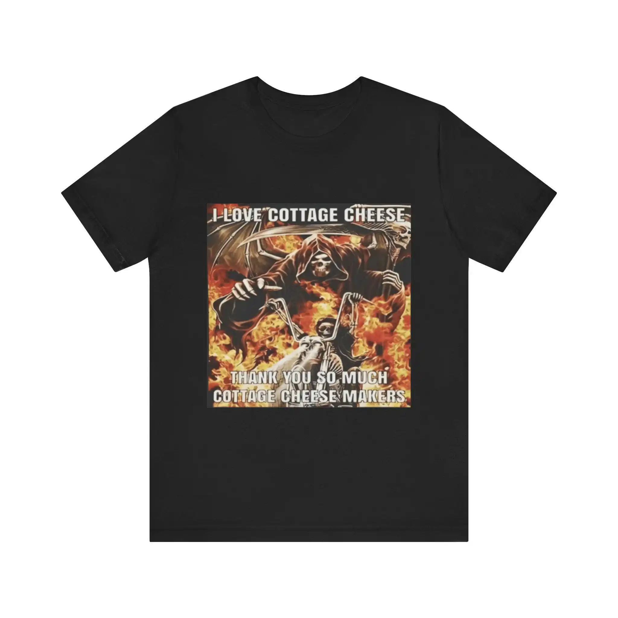 

Футболка с мемом «Я люблю коттедж, сыр, спасибо, чтобы любить», забавная пародия, подарок, скелет