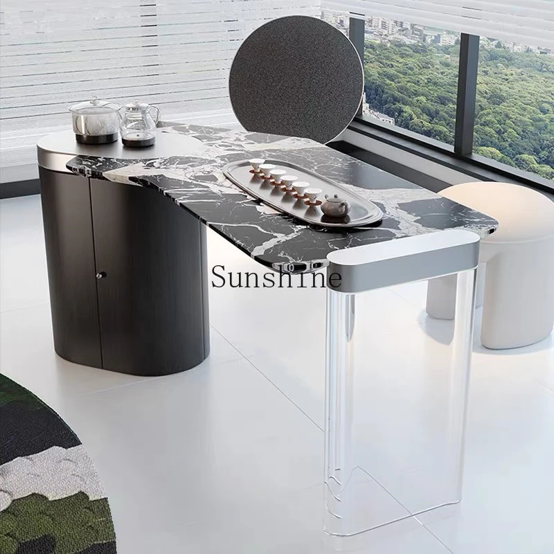 

Italian light luxury minimalist tea table and chairs modern simple marble office villa balcony tea table
