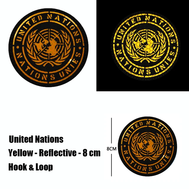 UN EU World Health Flag Patch Tactical Logo Armband For Uniform Cap Bag Night Reflective Embroidery PVC High quality patches