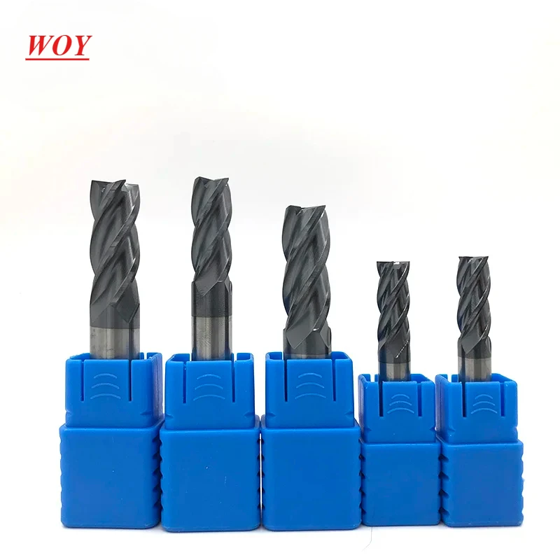 WOY Endmills 4 Flute lengthen HRC50 Carbide endmill machine Tungsten Steel cnc Milling Cutter End Mill machine tools