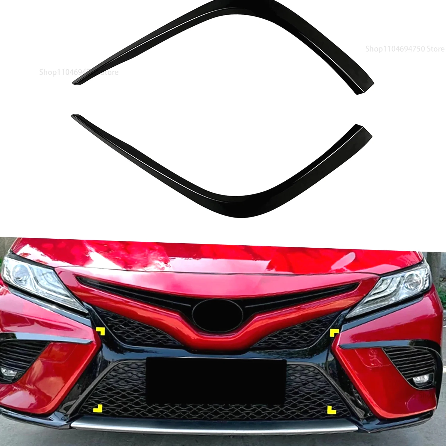 

For Toyota Camry 8th SE XSE 2018-2020 front bumper side air vent cover trim fog light lamp intake hood splitter frame kit