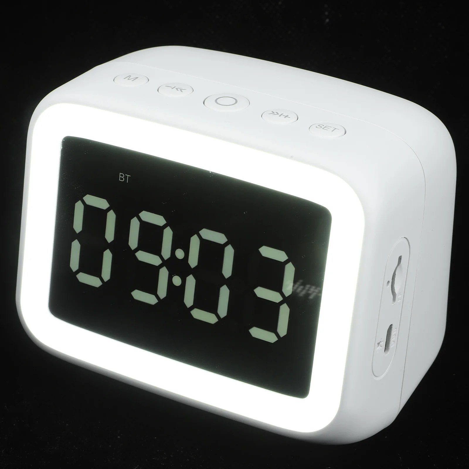 

Wireless Speaker Clock Mirror Night Light Home Bedroom White Large Screen Digital Alarm Clocks Speaker Multi