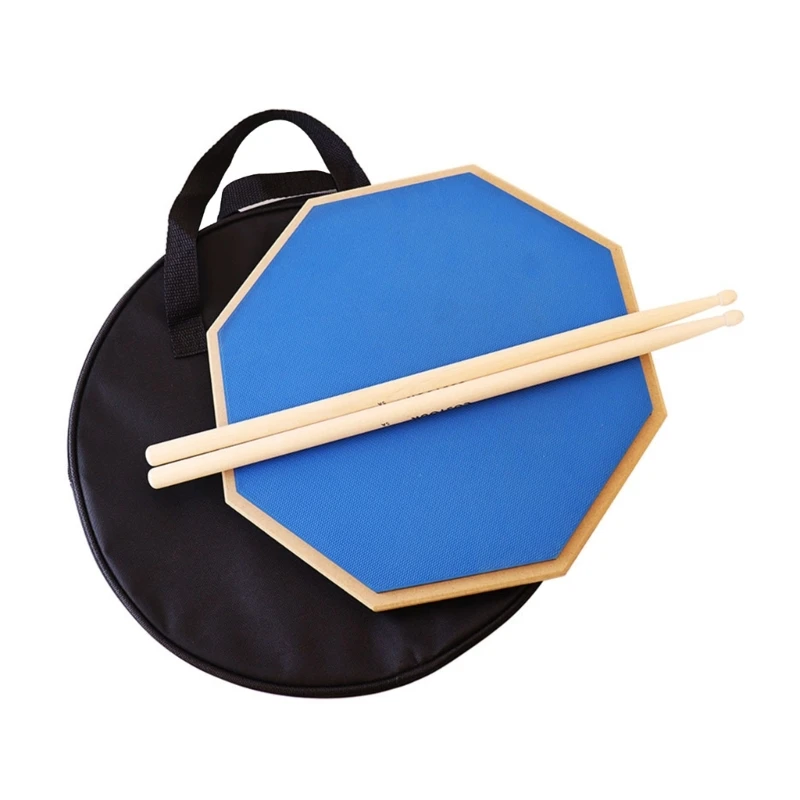 

12-inch Drum Practice Pad and Sticks Set Portable Practice Drum Pad with Storage Bag Silent Drum Pad Maple Drum Sticks