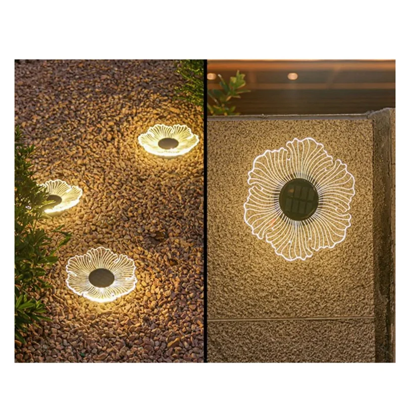 4 pçs solar acrílico jardim enterrado luz ao ar livre jardim luz à prova dwaterproof água luminosa decoração da parede luz de lavagem, durável c
