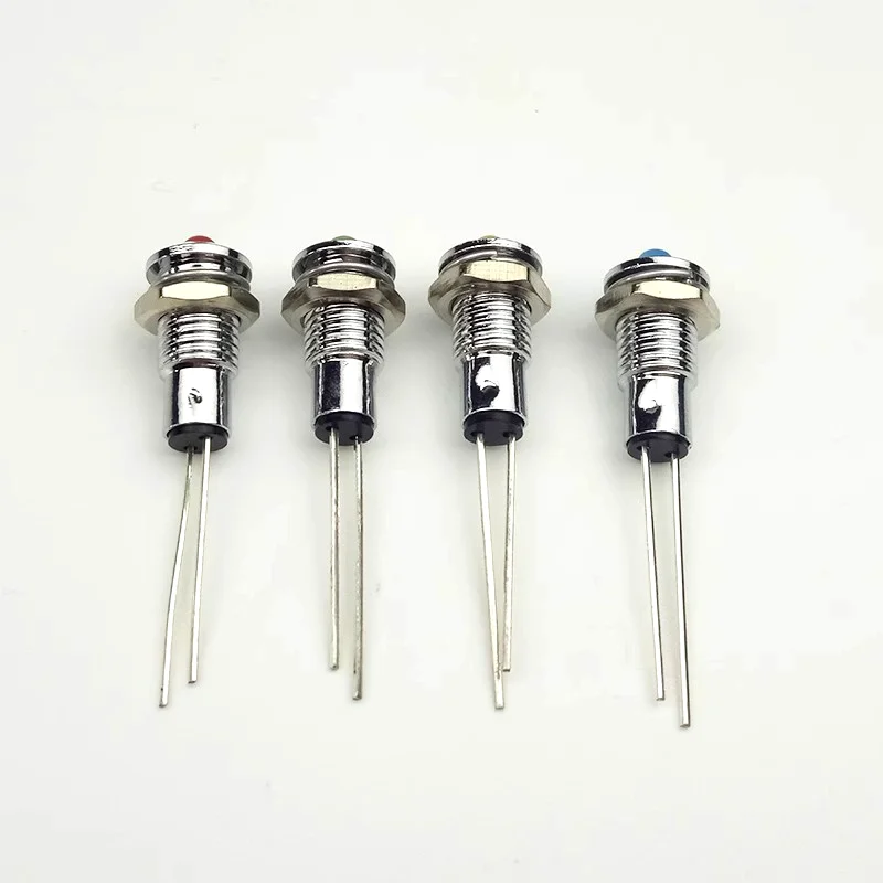 5/20PCS 6mm LED Waterproof Metal Indicator Light Signal Lamp 6V 12V 24V 36v 220V Red/Yellow/Blue/Green  Pilot switch