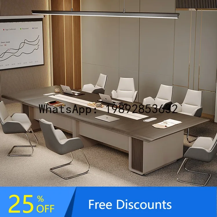 

YFY Large Conference Table Long Table Simple Modern Negotiation Table and Chair Set Conference Room Rectangular